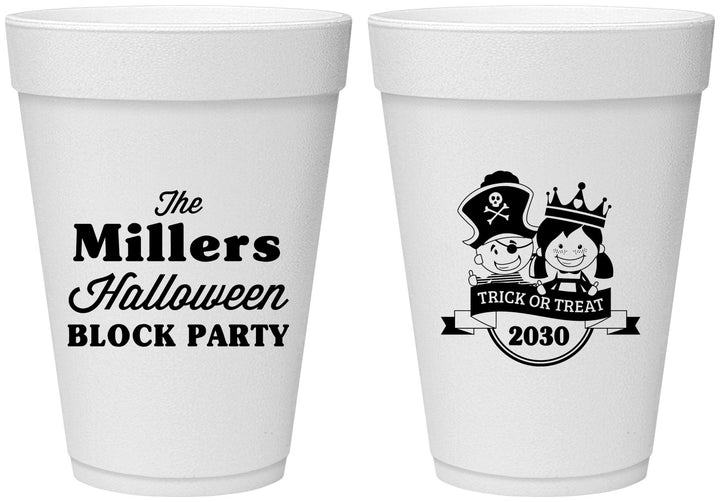 Personalized Halloween 16 oz Foam Cups - Trick Or Treat | 250079