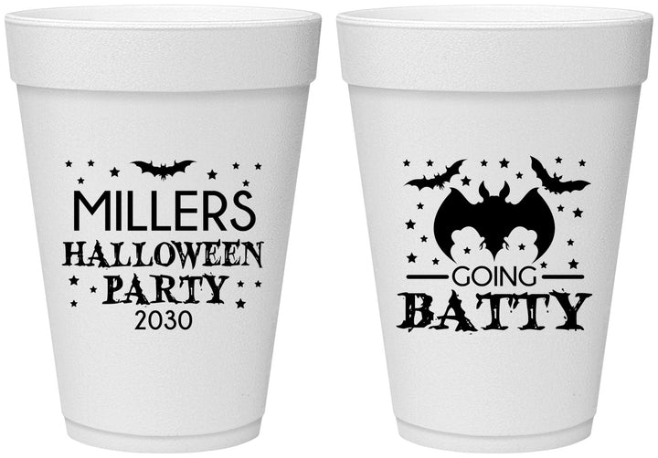 Personalized Halloween 16 oz Foam Cups - Bat | 250081