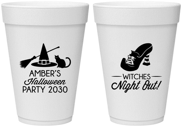 Personalized Halloween 16 oz Foam Cups - Witches Night Out | 250083