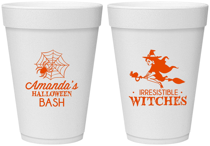 Personalized Halloween 16 oz Foam Cups - Witches | 250092