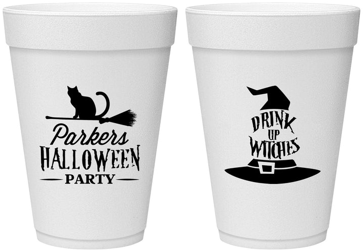 Personalized Halloween 16 oz Foam Cups - Drink Up Witches | 250094