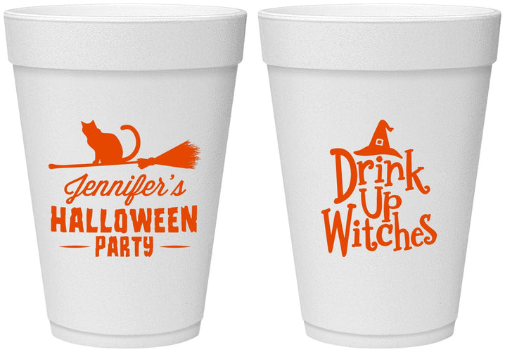 Personalized Halloween 16 oz Foam Cups - Drink Up Witches | 250096