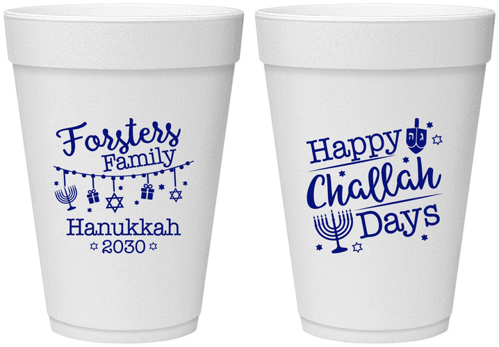 Personalized Hanukkah 16 oz Foam Cups - Challah Days | 270004