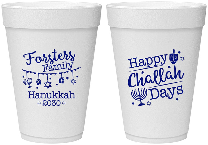 Personalized Hanukkah 16 oz Foam Cups - Challah Days | 270004