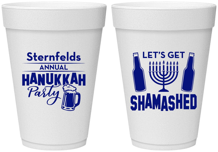 Personalized Hanukkah 16 oz Foam Cups - Menorah | 270026