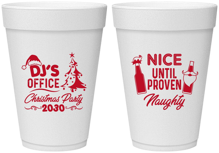 Personalized Christmas 16 oz Foam Cups - Naughty Or Nice | 280000