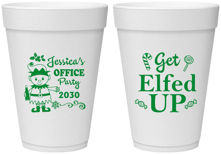 Personalized Christmas 16 oz Foam Cups - Lets Get Elfed Up | 280007
