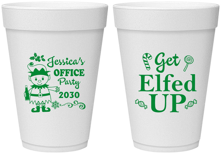 Personalized Christmas 16 oz Foam Cups - Lets Get Elfed Up | 280007