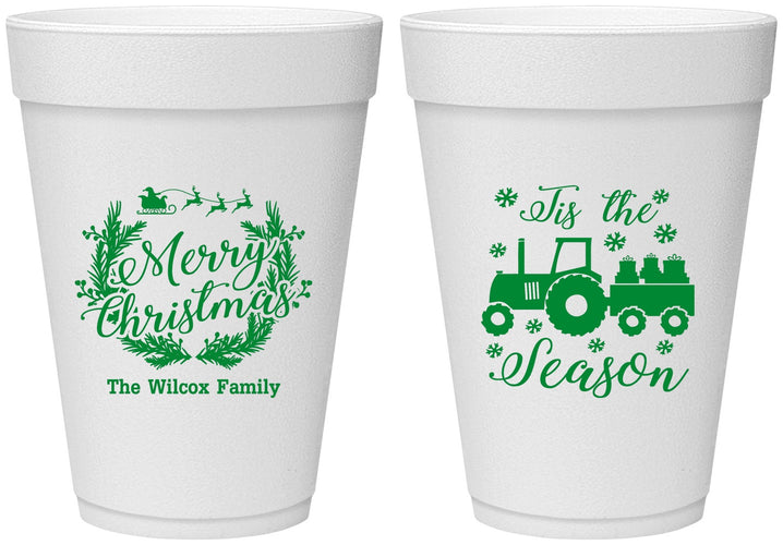 Personalized Christmas 16 oz Foam Cups - Til The Season | 280019