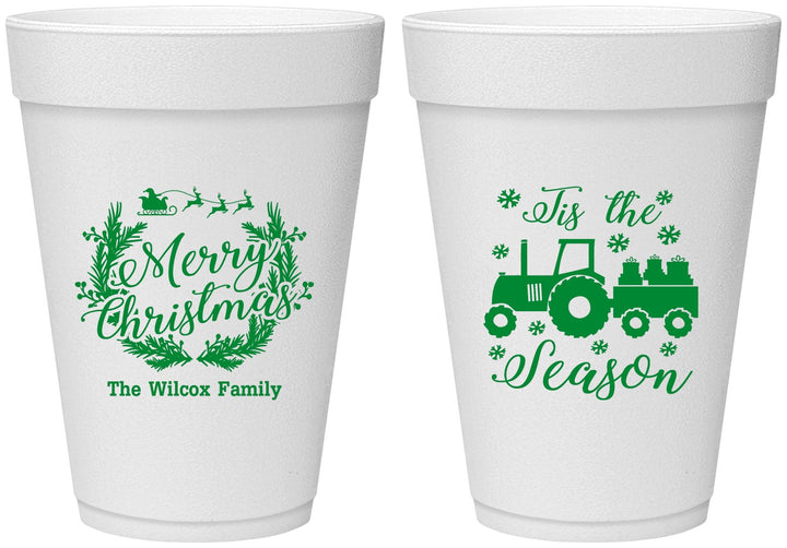 Personalized Christmas 16 oz Foam Cups - Til The Season | 280019