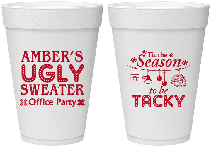 Personalized Christmas 16 oz Foam Cups - Til The Season To Be Tacky | 280020