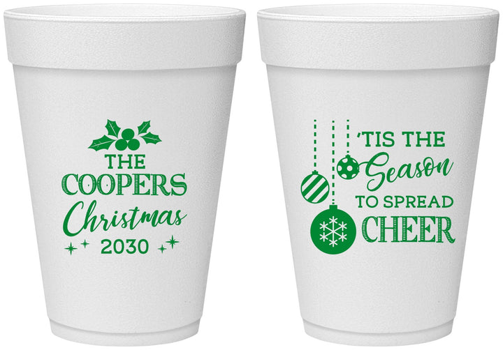 Personalized Christmas 16 oz Foam Cups - Tis The Season | 280027