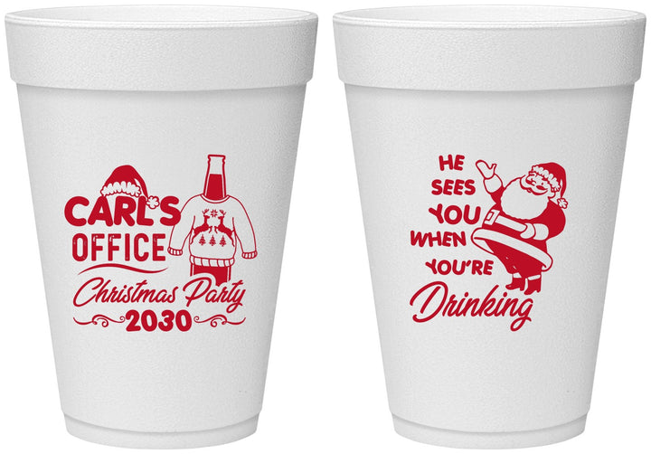 Personalized Christmas 16 oz Foam Cups - Santa Claus | 280028