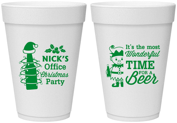 Personalized Christmas 16 oz Foam Cups - Elf | 280029