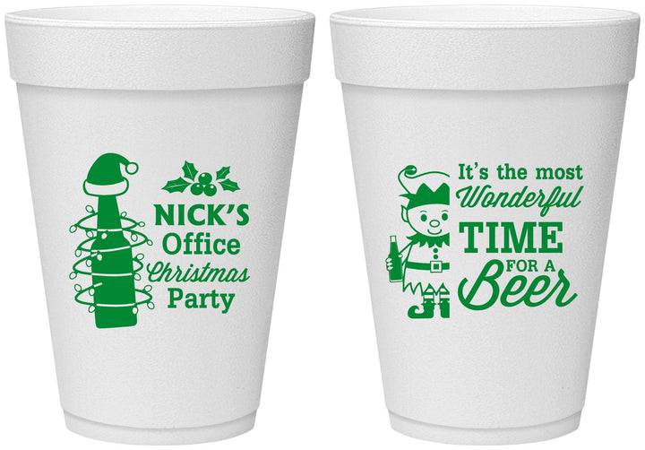 Personalized Christmas 16 oz Foam Cups - Elf | 280029