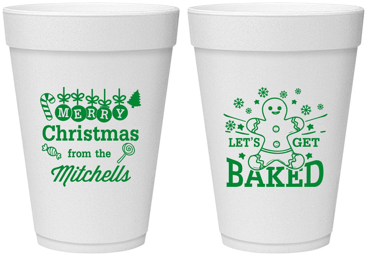 Personalized Christmas 16 oz Foam Cups - Lets Get Baked | 280039