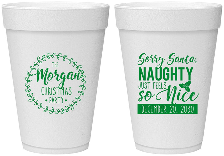 Personalized Christmas 16 oz Foam Cups - Naughty Or Nice | 280047