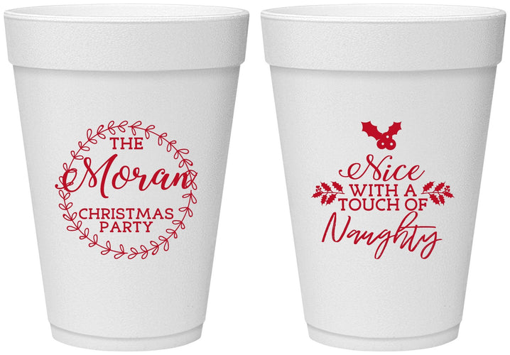 Personalized Christmas 16 oz Foam Cups - Touch Of Naughty | 280048