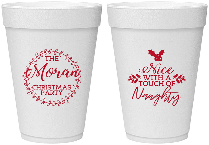 Personalized Christmas 16 oz Foam Cups - Touch Of Naughty | 280048