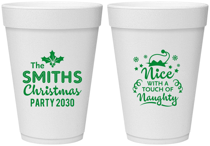 Personalized Christmas 16 oz Foam Cups - Touch Of Naughty | 280049