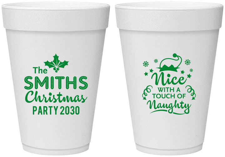 Personalized Christmas 16 oz Foam Cups - Touch Of Naughty | 280049
