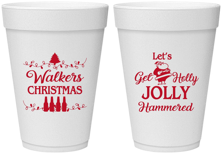 Personalized Christmas 16 oz Foam Cups - Let Is Snow | 280050