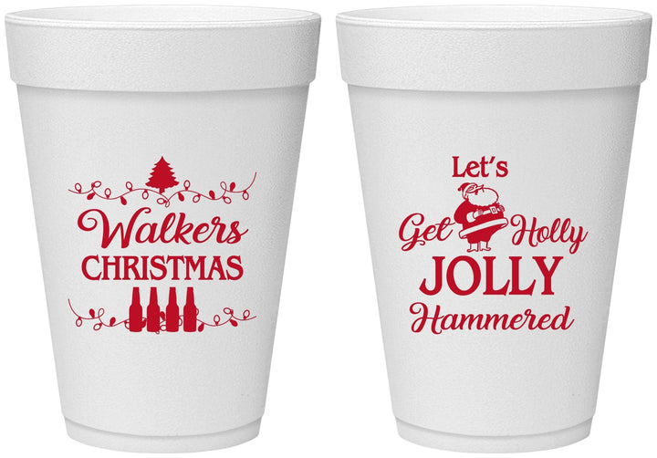 Personalized Christmas 16 oz Foam Cups - Let Is Snow | 280050