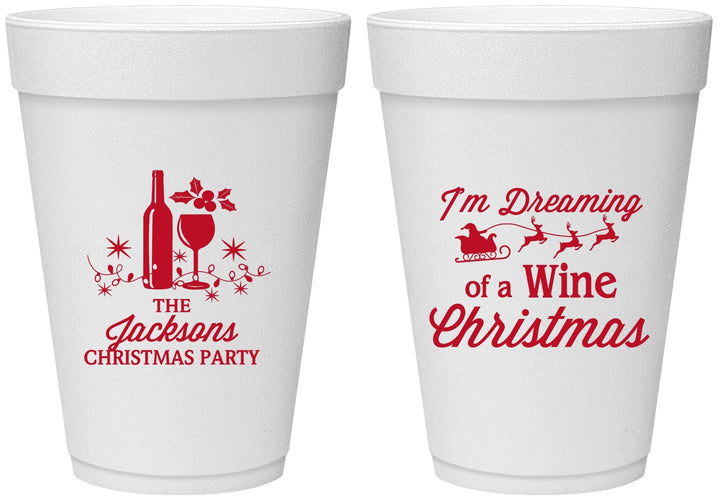 Personalized Christmas 16 oz Foam Cups - Bah Hum Bug | 280056