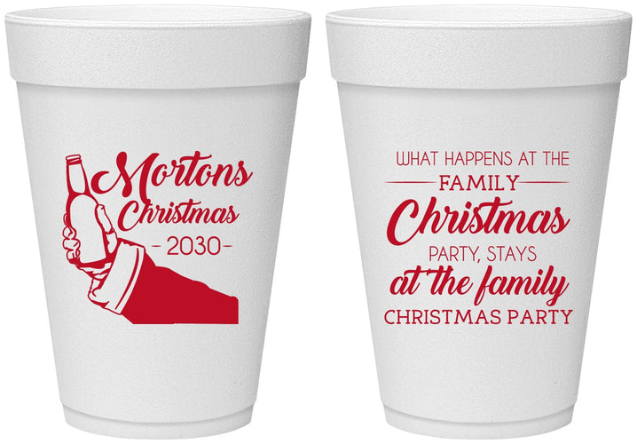 Personalized Christmas 16 oz Foam Cups - Santa Claus | 280060