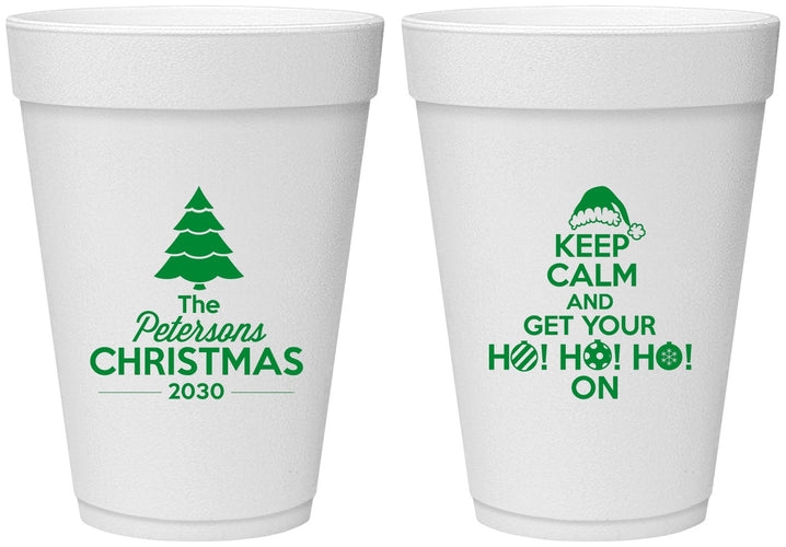Personalized Christmas 16 oz Foam Cups - Ho Ho Ho | 280061