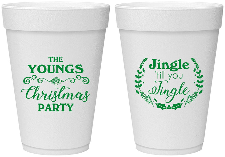 Personalized Christmas 16 oz Foam Cups - Jingle Til You Jingle | 280063