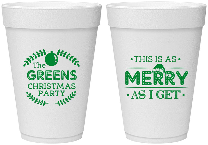 Personalized Christmas 16 oz Foam Cups - Merry As I Get | 280065