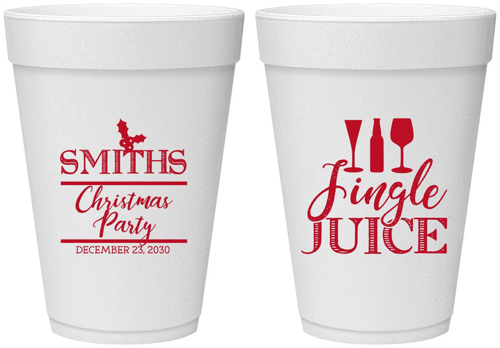 Personalized Christmas 16 oz Foam Cups - Jingle Juice | 280066