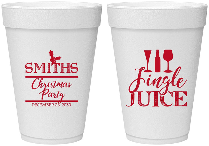 Personalized Christmas 16 oz Foam Cups - Jingle Juice | 280066