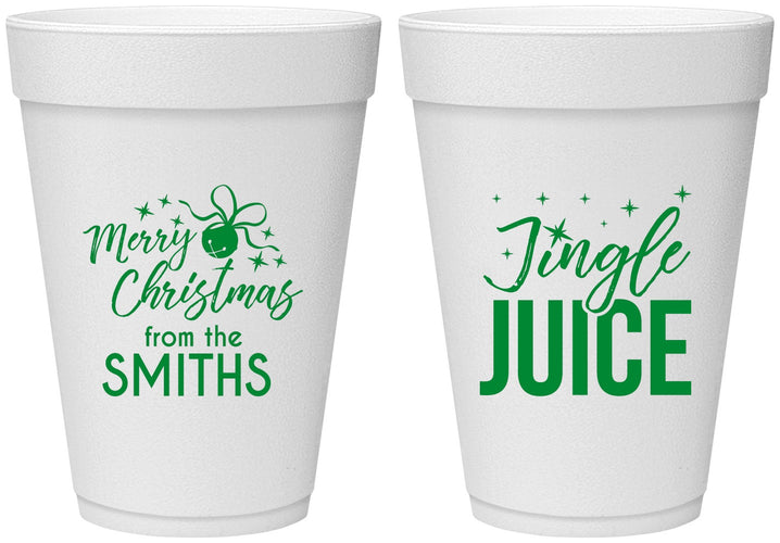 Personalized Christmas 16 oz Foam Cups - Jingle Juice | 280067