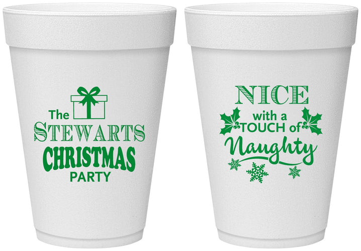 Personalized Christmas 16 oz Foam Cups - Naughty Or Nice | 280069