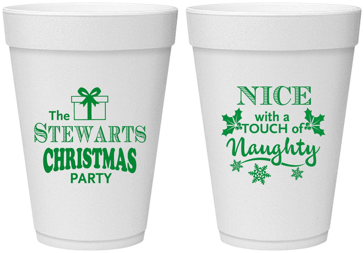 Personalized Christmas 16 oz Foam Cups - Naughty Or Nice | 280069