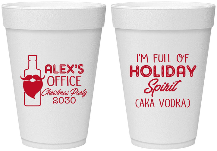 Personalized Christmas 16 oz Foam Cups - Holiday Spirit | 280072