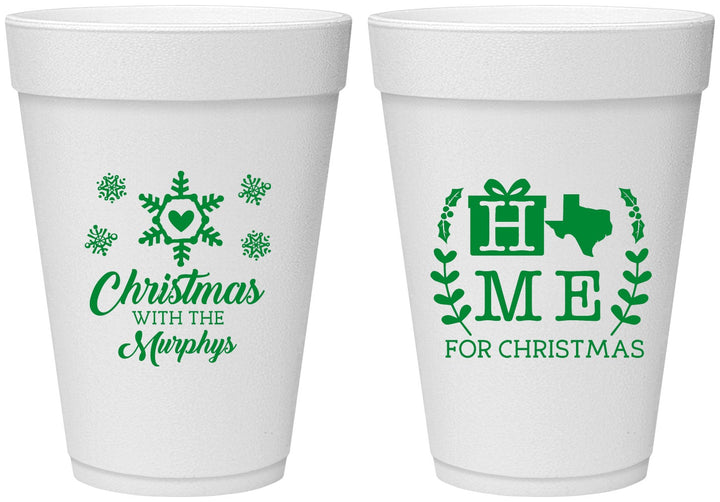 Personalized Christmas 16 oz Foam Cups - Texas | 280075