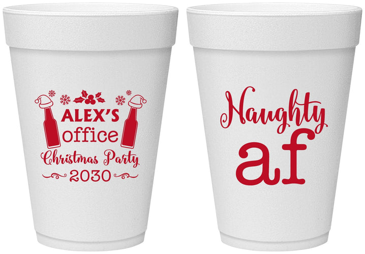 Personalized Christmas 16 oz Foam Cups - Naughty Af | 280084