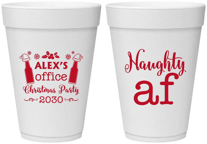 Personalized Christmas 16 oz Foam Cups - Naughty Af | 280084