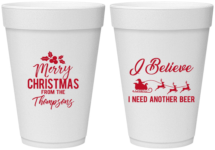 Personalized Christmas 16 oz Foam Cups - Santa Claus | 280086