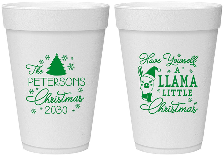 Personalized Christmas 16 oz Foam Cups - Llama | 280095