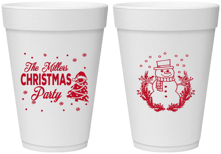 Personalized Christmas 16 oz Foam Cups - Snowman | 280096