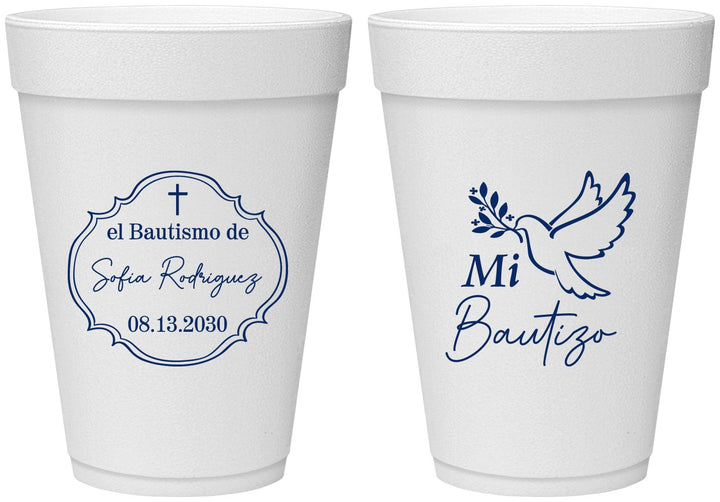 Personalized Baptism 16 oz Foam Cups - Mi Bautizo | 290002