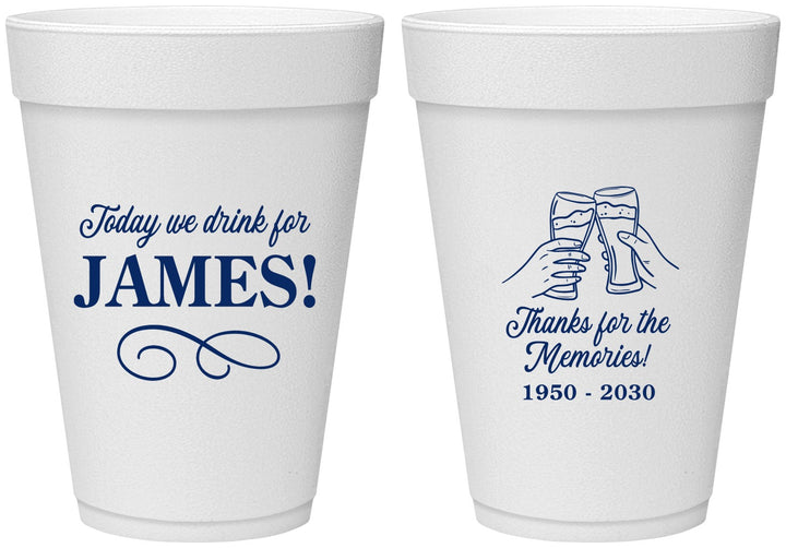 Personalized Memorial 16 oz Foam Cups - Thanks For The Memories | 310011