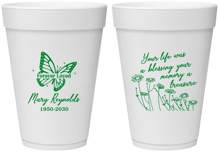 Personalized Memorial 16 oz Foam Cups - Forever Loved | 310013