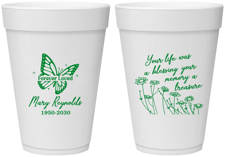 Personalized Memorial 16 oz Foam Cups - Forever Loved | 310013