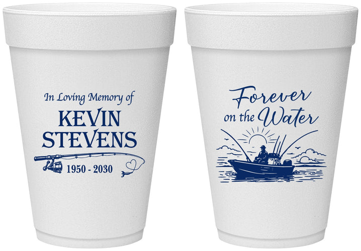 Personalized Memorial 16 oz Foam Cups - Forever On The Water | 310019
