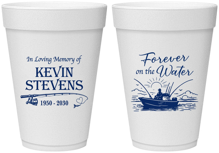 Personalized Memorial 16 oz Foam Cups - Forever On The Water | 310019